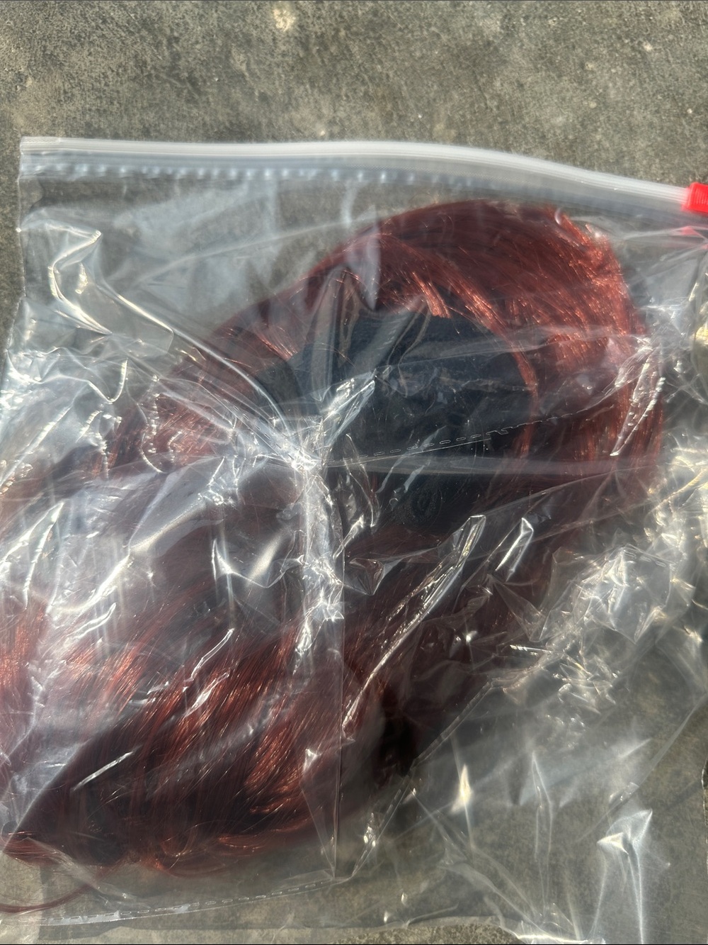 Brown/Red Tint Short Bob Wig with Blunt Bangs - Women Hair - Picture 2 of 3